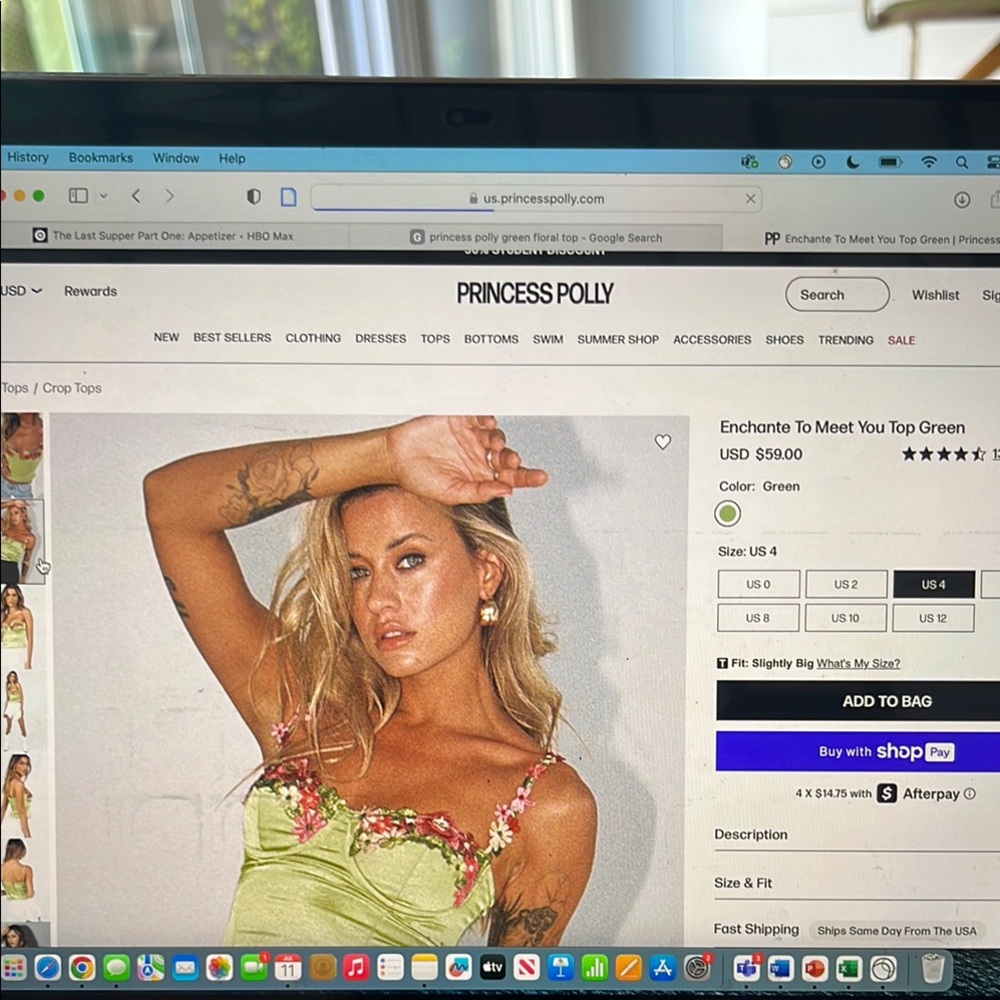Princess Polly Lime Green Floral Top
